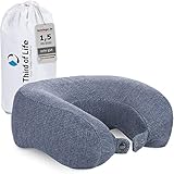 Nackenkissen ANDAR Quick-Dry für Flugzeug, Auto | Ergonomisches Reise-Kissen | Nackenhörnchen mit schnell trocknendem Bezug | Memory-Foam gegen Nackenschmerzen | Nackenstützkissen 30x26x13/10cm