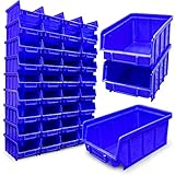 40x Stapelboxen Blau Größe 2 Werkstatt Garage Sichtlagerboxen 175x103x76mm Lagerboxen blaue Sichtlagerkästen Kleinteile Aufbewahrung Stapelbox PP