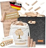 MaderaBlocks® 200 Holzbausteine Natur + 1x Baumpflanzung 100% Made in Ravensburg Bauklötze Natur Holz unbehandelt Kinder Konstruktions-Spielzeug, Motorik Bausteine 2 3 4 6 Jahre