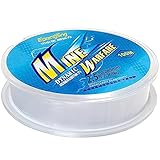 Angelschnur 100M Angelschnur transparent,Nylonfaden Fishing line Nylonfaden transparent reißfest Angelschnüre Angelsehne extra stark Angelleine Angel schnur. (2.5Typ-0.26mm/100M)