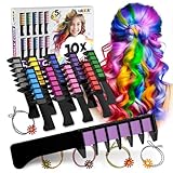 Magicat Haarkreide für Mädchen Set I 10 auswaschbare Farben & 5 Haargummis I Geschenk Mädchen 4 Jahre bis 10 Jahre I Kreatives Mitgebsel Kindergeburtstag 2025 I Sicher und Farbenfroh