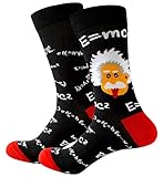 FGFD&OU Mathematische Socken für Herren und Damen - Lustiges Unisex Geschenk - Baumwolle Sportsocken für Sommer und Winter (Schwarz-Einstein)
