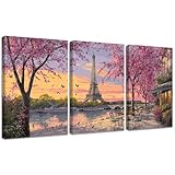 3 Packung Paris Diamond Painting Kits, Landschaft DIY Diamond Painting Bilder Bohren Voll Quadratisch für Erwachsene Kristall Strass Stickerei Kreuzstich Handwerk, Hause Wand Dekor 45x60cm 2S-85