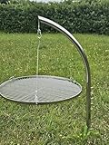HeRo24 Grillgalgen Schwenkgrill 3,5cm Rohr mit Erdspieß aus Edelstahl