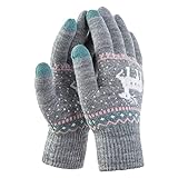Chalier Fashion Damen Strick Handschuhe Touchscreen warme Fäustlinge Winter Damenhandschuhe mit Fleecefutter MEHRWEG