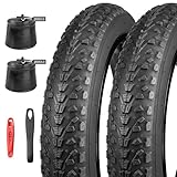 MEGHNA 2er-Set 20/26 Zoll E-Bike Reifen 3.0 Zoll Fahrradmäntel+Schlauch AV32mm 20x3.0/26x3.0 Electric Bike Reifen/Schlauche kompatibel 76-406/559 Mountain Bike/Fat Tires Bike/Snow Bike (20x3.0 Zoll)