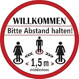 8 Stück Abstand Halten Aufkleber-25cm x 25cm rutschfesten abstand halten aufkleber fußboden-bemerkenswerten aufkleber-bodenaufkleber abstand halten für Unternehmen,Apotheken,Krankenhäuser