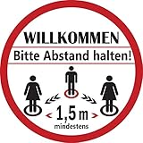 8 Stück Abstand Halten Aufkleber-25cm x 25cm rutschfesten Abstand halten Aufkleber fußboden-bemerkenswerten Aufkleber-bodenaufkleber Abstand halten für Unternehmen,Apotheken,Krankenhäuser