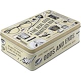 Nostalgic-Art Retro Vorratsdose Flach, 2,5 l, Whatever Odds & Ends Box – Geschenk-Idee für Dein Zuhause, Blech-Dose mit Deckel, Vintage Design