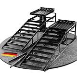 WERKTHOR hydraulische Auffahrrampe PKW - [2er Set] Auffahrrampen mit Sicherheits-/ Überdruckventil bis 4T - Höhenverstellbare Rampe Auto - Hebebühne Auto
