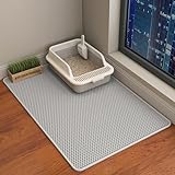 ERHAOG Katzenklo Matte Katzenstreu Matte 75 * 55 cm - Doppelte Schichte Wasserdichte Entwurf Katzenmatte Katzenklo, Katzentoilette Matte Vorleger Katzentoilette für Toilette