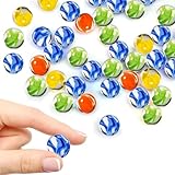 HSYTEK 100 Stück 14mm Glasmurmeln, Bunt Murmeln Glas für Kinder, Glaskugeln, Glasmurmeln Deko Murmeln für Murmelspiel Haus Pflanzen Dekoration