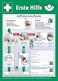Erste Hilfe Aushang - Plakat/Schild – aus Hart-PVC, robust & wetterfest, neuester Stand 2025, Anleitung zur Ersten Hilfe gemäß DGUV
