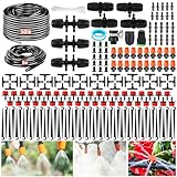 MQVXT Bewässerungssystem,Bewässerungssystem Garten,269Pcs Garten Micro Drip Bewässerung Automatik Bewässerung Kit,50M Bewässerungsrohre,For Potted Plants,Balcony,Flower Bed,Patio Plants