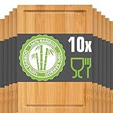 DuneDesign 10er Set: Schicke Stullenbretter - 22x15 Frühstücksbrettchen Holz - Bambus Schneidebrett Klein - Holzbrett Frühstück - Vesper Brettchen - Frühstücksbrett Massiv - Holzbrettchen Küche