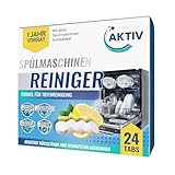 Aktiv 24x Spülmaschinenreiniger Tabs extra stark gegen Geruch & Kalk | Geschirrspüler Reiniger mit Formel für Tiefenreinigung | Hygiene Reinigung 1 Jahres Vorrat