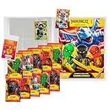 sefrado Bundle Exclusive Hüllen kompatibel mit Blue Ocean Ninjago 1 x Sammelmappe leer + 10 Booster Serie 10 Blutmond Trading Card Game 2025 + Bonus Karte LE 15 Mächtiger Zane + LE 9 Morro