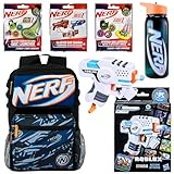 Nerf 6-teiliges taktisches Zubehörpaket – Rucksack, Wasserflasche, 3 x Blindbeutel und Roblox Blaster – (Boom Strike)