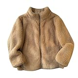 Mobanna Fleecejacke Kinder Mädchen Teddy Jacke - Dicke Kuscheljacke Jungen Plüsch Mäntel Warme Winterjacke Stehkragen Leicht Übergangsjacke für Herbst Frühling