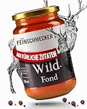 Der Feinschmecker 350ml Wildfond aus natürlichen Zutaten I Herzhafte Basis für Hirschragout und Co. I Höchste Qualität ohne Geschmacksverstärker für natürliche Aromen bei Wildgerichten