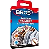 Mottenschutz für Kleiderschrank Hänger 259 BROS 1 Jahr Wirkungsdauer 4 Aufhänger ideal zur Bekämpfung von Kleidermotten im Kleiderschrank oder Lagerraum