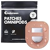 Adamson Omnipod 5 Pflaster – 10 Wasserdichte Omnipod 5 Fixierband Patches, Hautfreundlich & Schweißresistent, Kein Kleber in der Mitte, Einfach zu Entfernen, Sicherer Halt, Omnipod 5 Hülle Beige