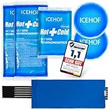 ICEHOF Kühlpads (5x) mit Vlies-Hülle - Kuschelweich, lange Kühldauer, verschiedene Größen Family-SET, Kühlpack Gel Kühlakku Kühlgel Kühlkompresse Kälte-Kompresse Kühlkompressen Kühlbeutel Eisbeutel