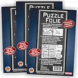 Play-Too 3er Set Puzzlefolie 30 Blatt! Puzzlekleber! Einfach! Schnell! Sauber! hält Superfest! Optimal für 3 x 1000 Teile oder 6 x 500 Teile Puzzle