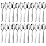 BEWOS 24 Stück Suppenlöffel Set, 8 Zoll (20,4cm) Löffel Set, Edelstahl Esslöffel, Spiegelpoliert Tafellöffel, Spülmaschinenfest, Silber Löffel für Haus, Küche oder Restaurant