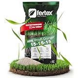 Fertex® Rasendünger 25 kg – NPK 15-15-15 für Frühjahr, Sommer & Herbst | Langzeitdünger gegen Moos | staubarm, mit Schwefel & für über 1000 m² | streuwagengeeignet