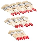 AGT Malerpinsel: 30-teiliges Flachpinsel-Set mit Holzstielen und Naturborsten, 3 Größen (Malerpinsel-Set, Pinsel-Set, Werkzeug)