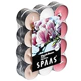 SPAAS 24 Duft-Teelichter Farben sortiert, ± 4,5 Stunden - Magnolia Blossom