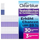 Clearblue Kinderwunsch Fertilitätsmonitor / Zykluscomputer Nachfüllpackung, 33 Tests (30x Ovulationstest / Fruchtbarkeitstest für Frauen zur Bestimmung des Eisprungs & 3x Schwangerschaftstest)