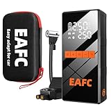 4000A Starthilfe Powerbank mit 150PSI Kompressor, 12V Auto Starthilfe Powerbank (bis zu 7L Benzin/5L Diesel), Booster Auto Starthilfe mit LED-Display, LED, USB-C (Tragbare Tasche)