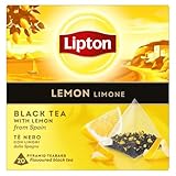 Lipton Schwarztee Lemon, mit Zitrone aus Spanien, für einen Moment der Spritzigkeit, Pyramidenbeutel, 20 Stück