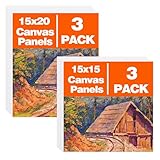 DAWRIS Leinwand zum Bemalen 6er Set, Kleine Leinwände 15x15cm &15x20cm ohne Rahmen, Canvas Painting Panel, Malkarton Weiß mit Gesso Beschichtung für Acrylfarben, Ölmalerei, Skizzieren, Basteln DIY