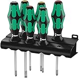 Wera 335/350/355/6 Schraubendrehersatz Kraftform Plus Lasertip + Rack, 6-teilig, 05105622001