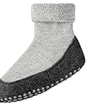 FALKE Unisex Kinder Stoppersocken Cosyshoe Minis K HP Wolle rutschhemmende Noppen 1 Paar, Grau (Light Grey 3400), 27-28