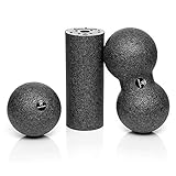 BODYMATE Faszien Mini-Set Carbon-Grey - Mini-Faszien-Rolle L15xD6cm, Ball D8cm und Duo-Ball D8cm im Set