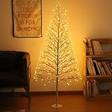 Warmweiß LED Birke Lichterbaum, Lichterbaum Innen mit LEDs Licht, 120CM Künstlicher Weihnachtsbaum, für Weihnachtsdeko Hochzeit Innendekoration, 24V Sicherheitsspannung