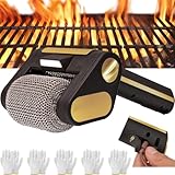 Elektrische Grillreinigungsbürste, 360° drehbar mit LED, 350 U/min Edelstahlrolle, borstenfreies Design für effektive Grillreinigung