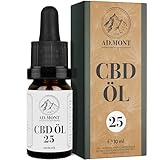 CBD Öl 25% aus BIO Kultivierung - Vollspektrum CBD Tropfen mit 2500mg CBD Goldextrakt - Laborgeprüfte Cannabidiol Tropfen - 10ml Cannabisöl von AD.MONT®