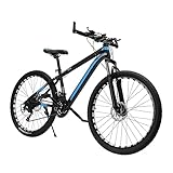 Futchoy 26 Zoll Mountainbike, Adult 21 Speed Mountainbike, MTB-Fahrrad für Männer und Frauen (Black&Blue)