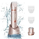 Bikini Trimmer für Frauen Schamhaare 2 in 1 Eletctric Rasierer für Frauen Wiederaufladbarer Eletctric Rasierer - IPX7 Wasserdicht Bikini Trimmer für Achselbein Arm Körper Gesicht (Roségold)