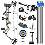 surwolf 30' Compoundbogen 30~60lbs Bogenschießen Bogen und Pfeil Set Rabatt:80% Erwachsene Jagdbogen mit Zubehör für Bogenfischen Jagd (camo-set2)