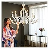 Modern Creative Iron Swan S Luxury Art Restaurant Villa Lighting Wohnzimmer (Farbe: Rotweiß; G4 Glühbirnengröße: 9 Heads) (Weiß, Weiß, 4 Glühbirnen mit 24 Kopf)