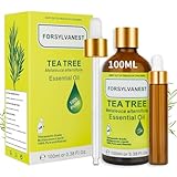 FORSYLVANEST Teebaumöl 100% Reine Natürliche ätherische Öle 100ml Ätherisches Aromatherapieöl Geeignet für Luftbefeuchter, Aromatherapie, SPA-Massagen, Haut- und Haarpflege, Bäder und Kerzen DIY