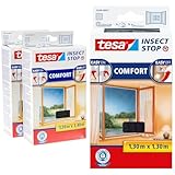 tesa Insect Stop COMFORT Fliegengitter für bodentiefe Fenster im 2er Pack & Insect Stop COMFORT Fliegengitter für Fenster