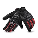 IRON JIA'S Motorradhandschuhe Herren Sommer Touchscreen weich atmungsaktiv und bequem geeignet für Motorradfahren Bergsteigen Wandern und andere Outdoor-Sportarten Rot-XL