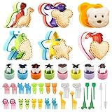 Chumix 40 Stück Ausstechformen Kinder, Ausstecher Brot und Gemüse Kinder aus Edelstahl, für Sandwiches Gemüse Obst Plätzchenausstecher, Keksausstecher mit Komfortgriff, Food Picks Obstgabeln